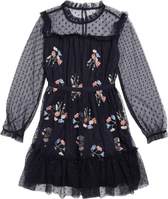 BCBG Kids' Embroidered Long Sleeve Dress | Nordstrom | Nordstrom