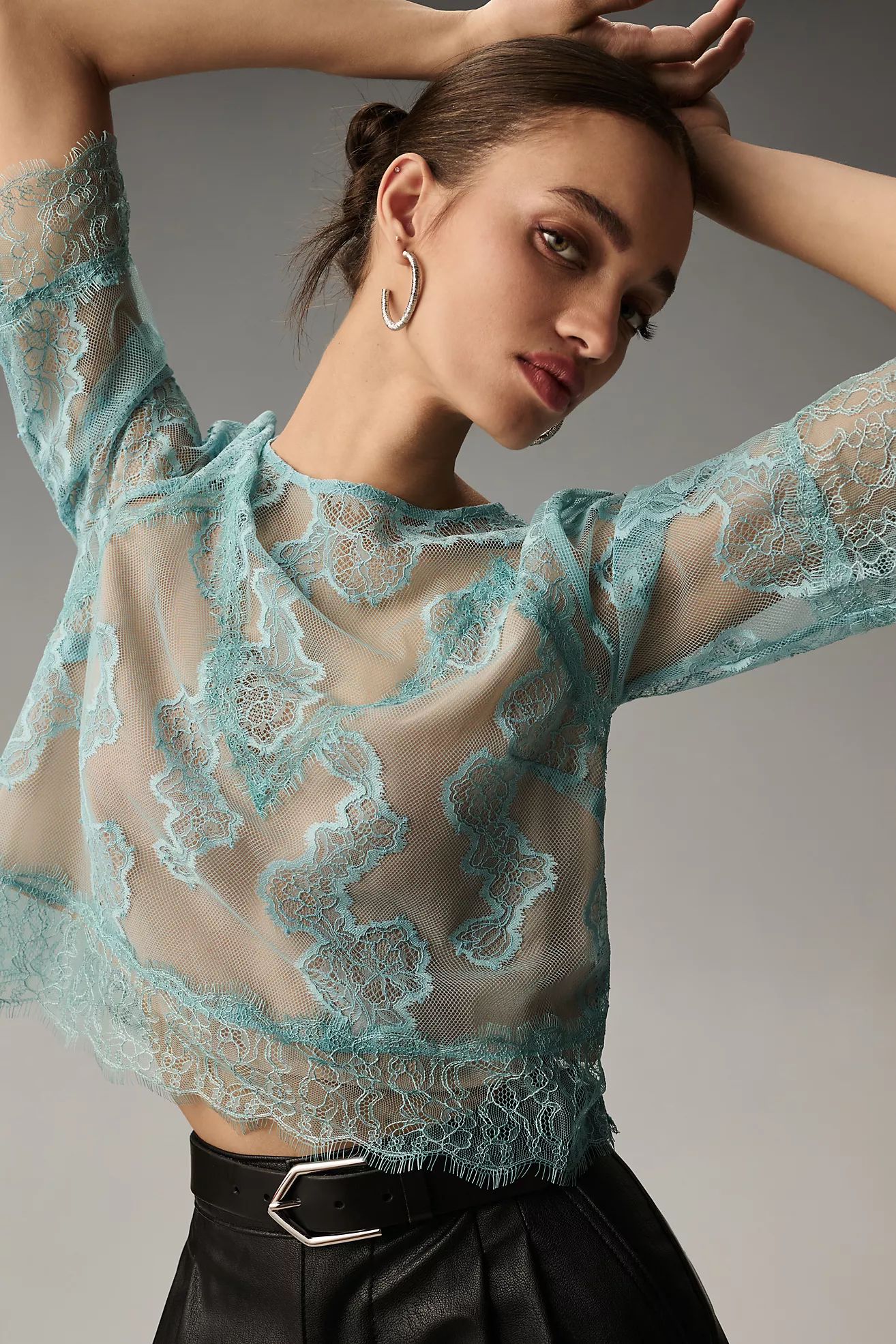 By Anthropologie Lace Illusion Top | Anthropologie (US)