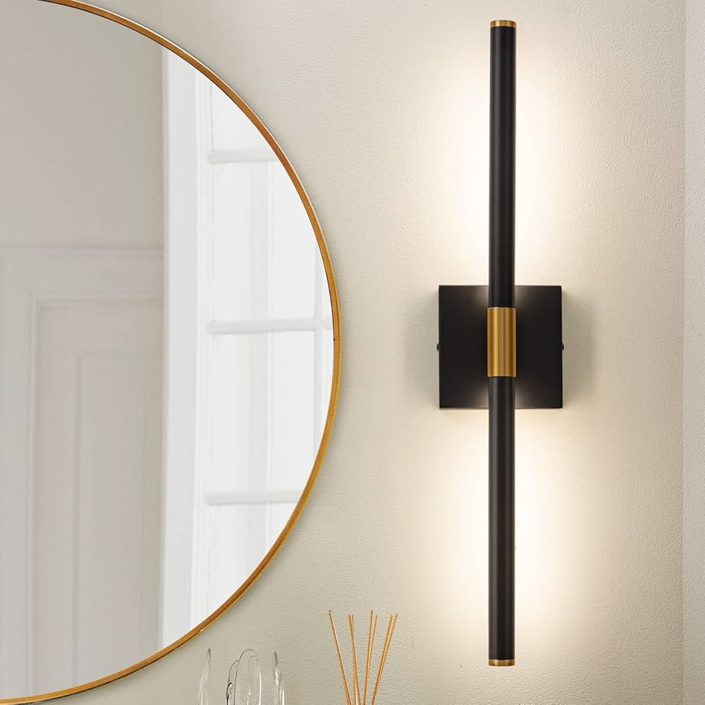 Black Gold Vanity Light Fixtures for Bathroom Over Mirror 24 inch LED Bath Sconces 4000K Morden P... | Amazon (US)