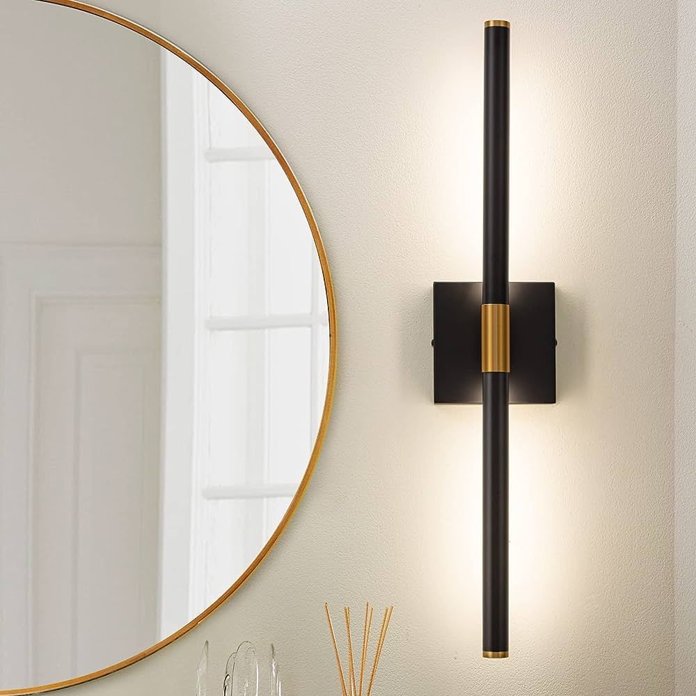 Faziyo Black Gold Vanity Light Fixtures for Bathroom Over Mirror 24 inch LED Bath Sconces 4000K M... | Amazon (US)