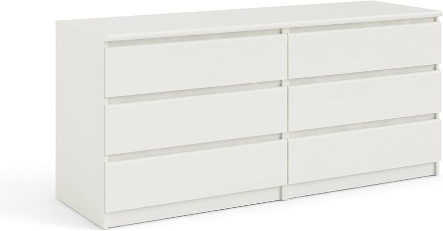 Tvilum 6 Drawer Double Dresser, White | Amazon (US)