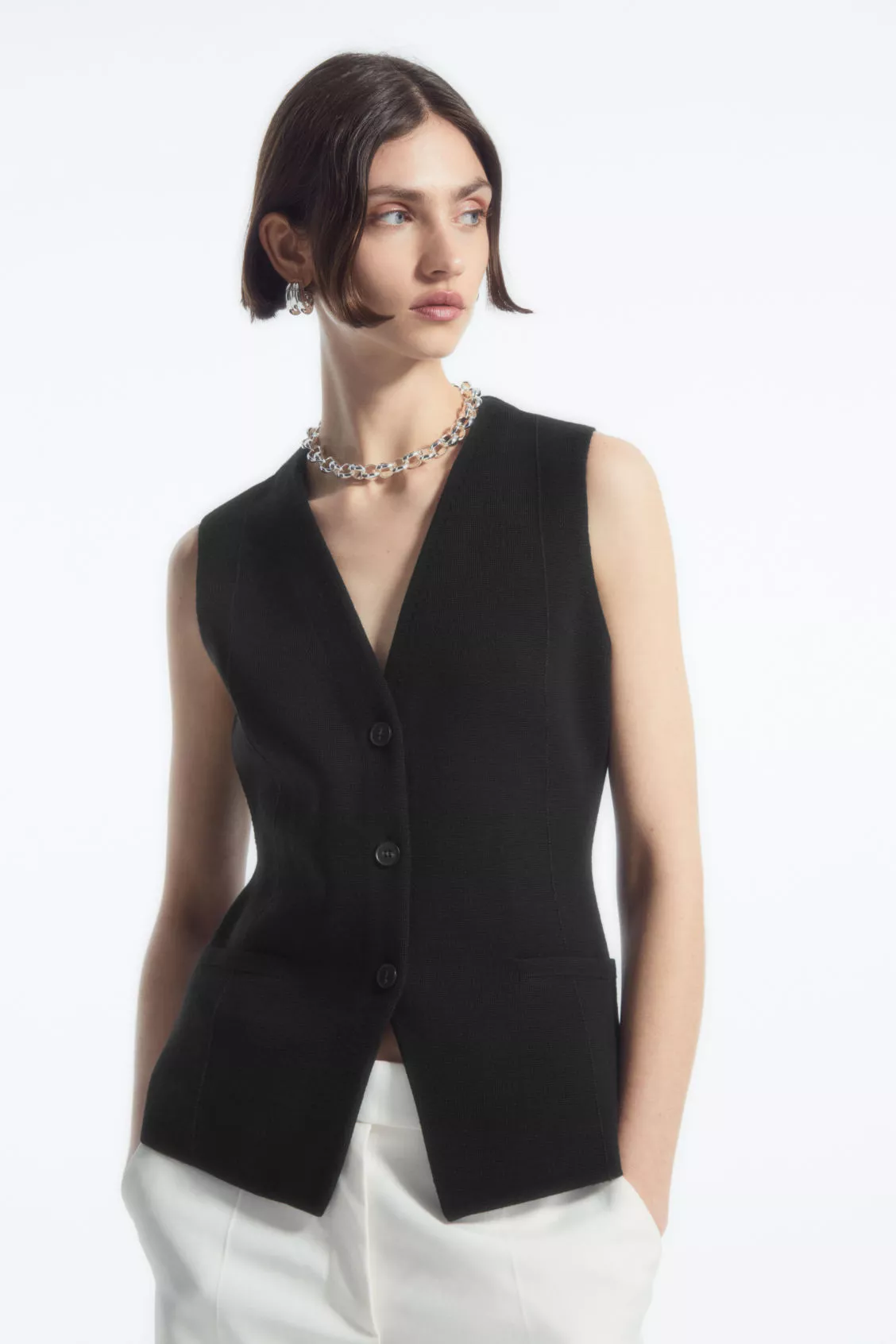 DECONSTRUCTED WOOL BUSTIER - BLACK … curated on LTK