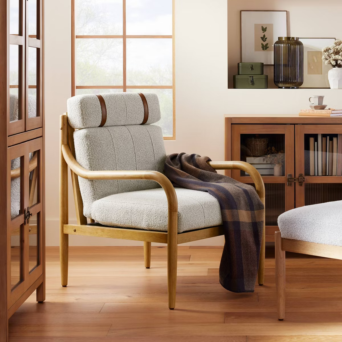 Boucle Upholstered Wood Arm Chair  - Hearth & Hand™ with Magnolia | Target