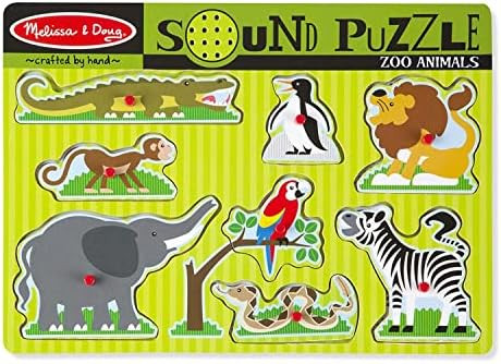 Melissa & Doug Zoo Animals Sound Puzzle - Wooden Peg Puzzle With Sound Effects (8 pcs) | Amazon (US)