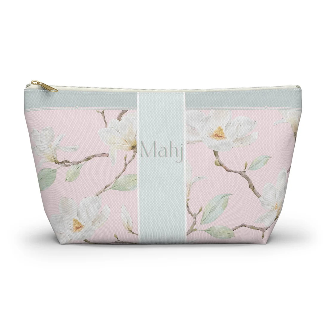 Pink Mahjong Tile Bag, Magnolia Mahjong Bag, Tile Pouch, Mahj Bag, Green and Pink Mahj-ongg Bag, ... | Etsy (US)