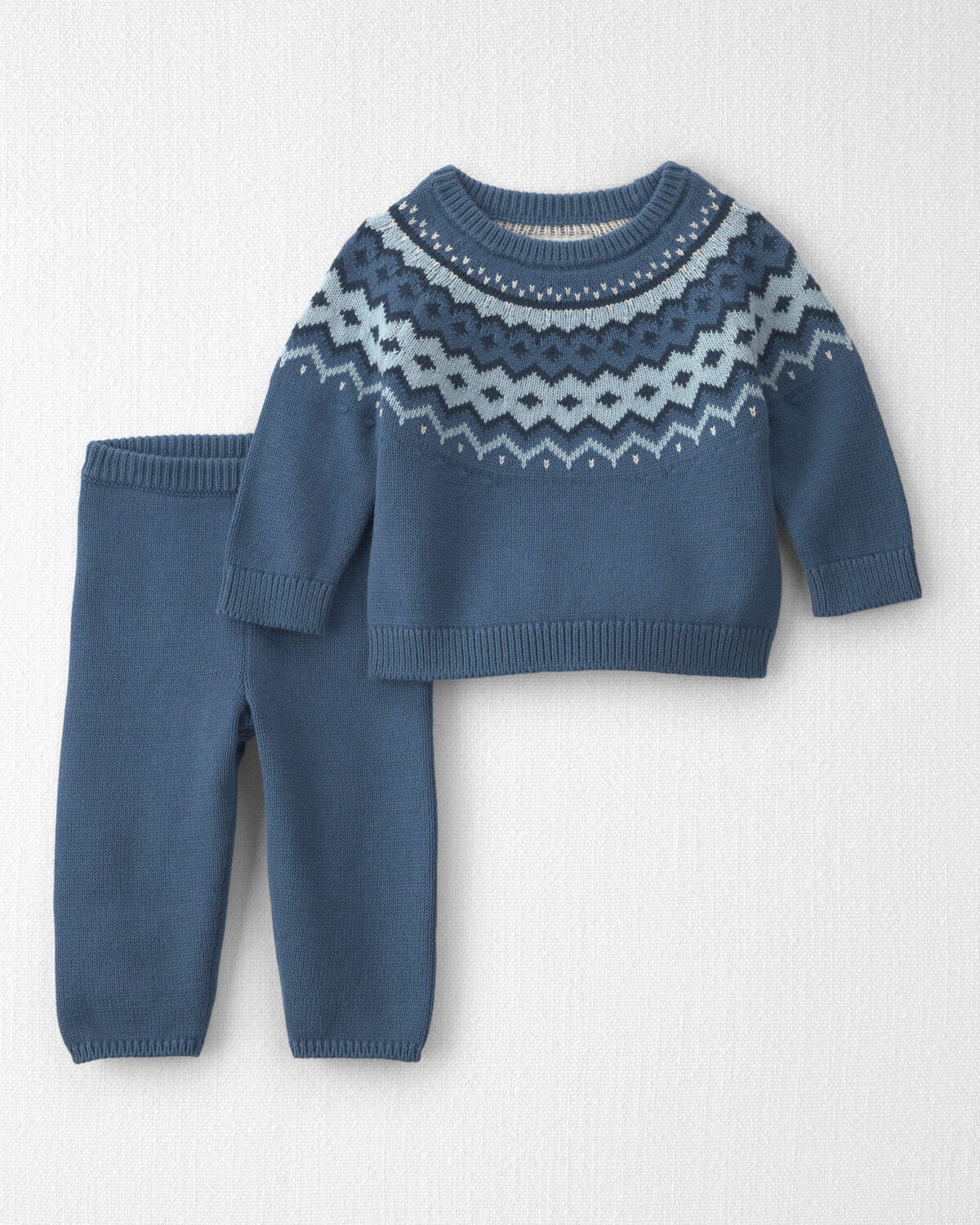 Baby 2-Piece Organic Cotton Fair Isle Sweater Knit Top & Pant Set | Carter's Inc