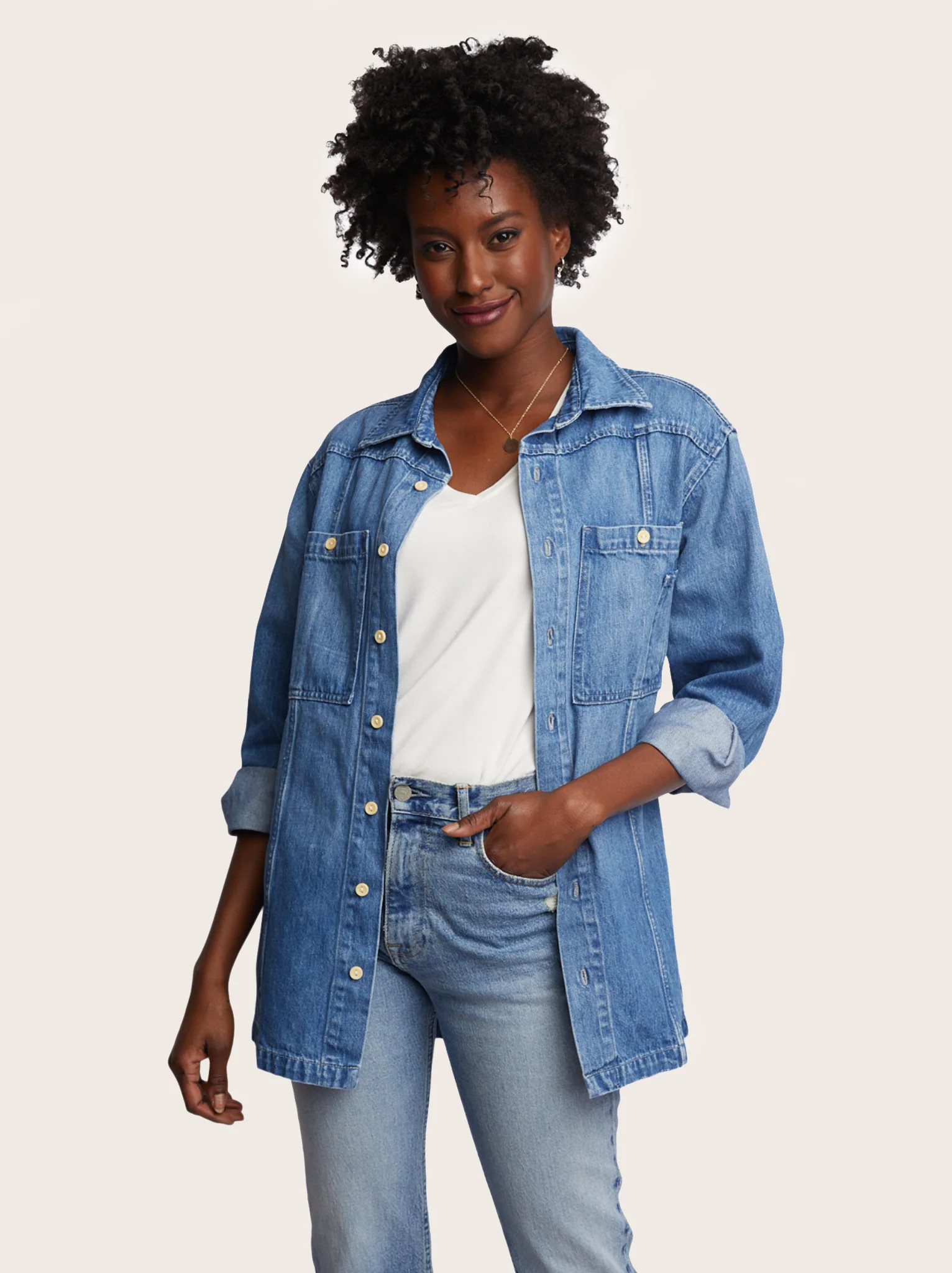 Joan Denim Shacket | ABLE Clothing