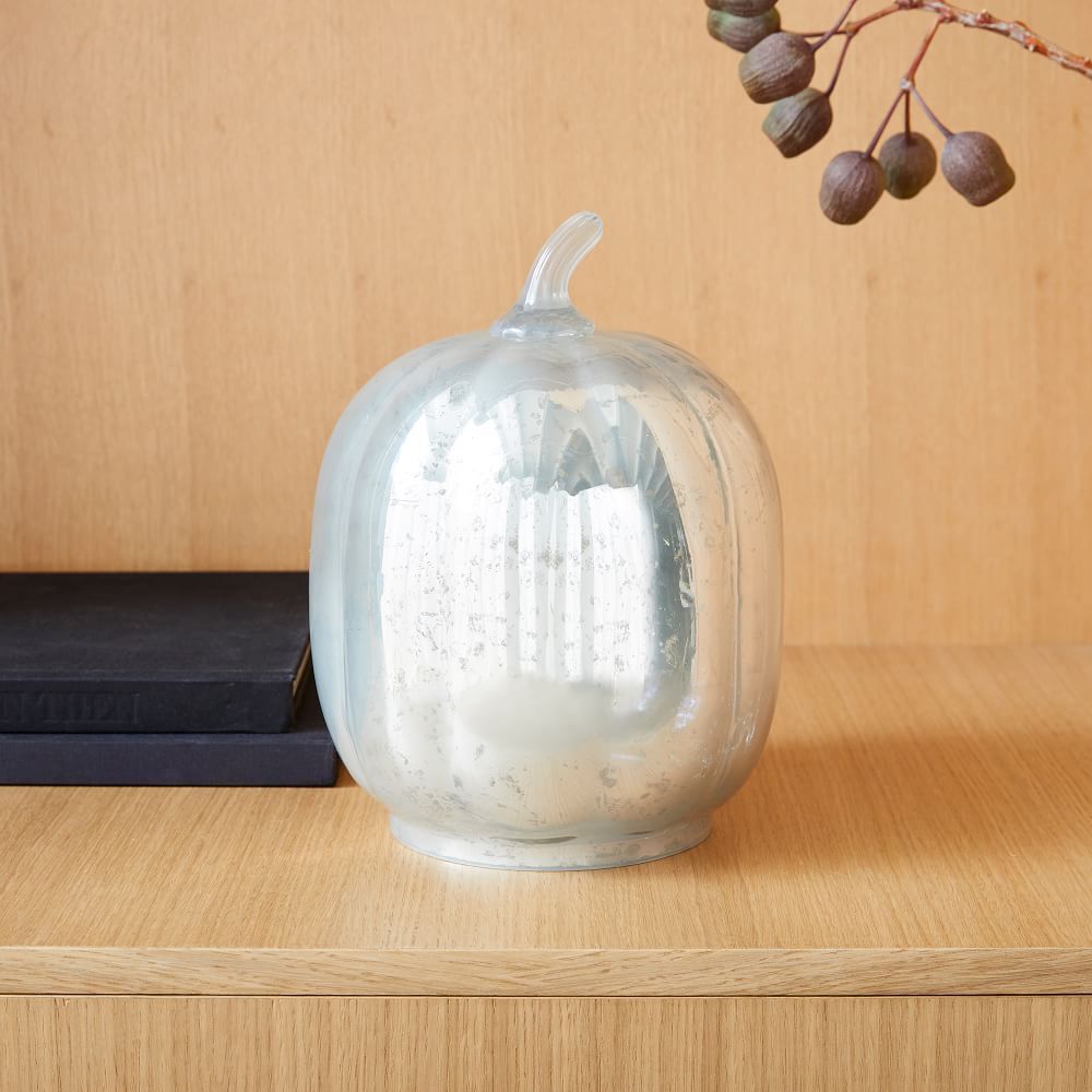 Mercury Glass Pumpkins, Silver Mercury Glass, Large Pumpkin | West Elm (US)