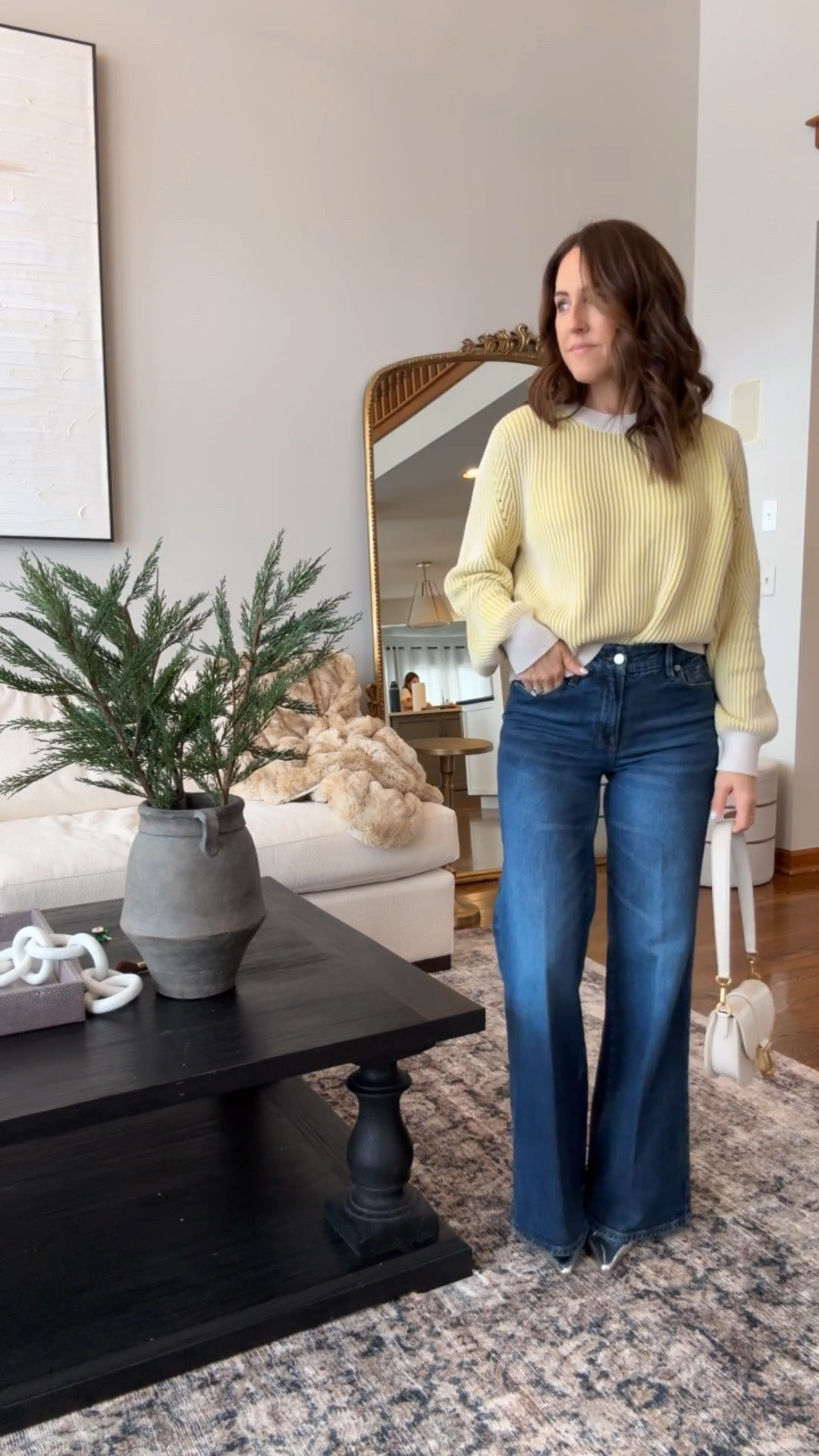 On SALE!!! This sweater is the prettiest color and stitching detail. Also in blue. 
Small
Jeans down one size to 00. Petite. I’m 5’3"

#LTKStyleTip #LTKOver40 #LTKSeasonal