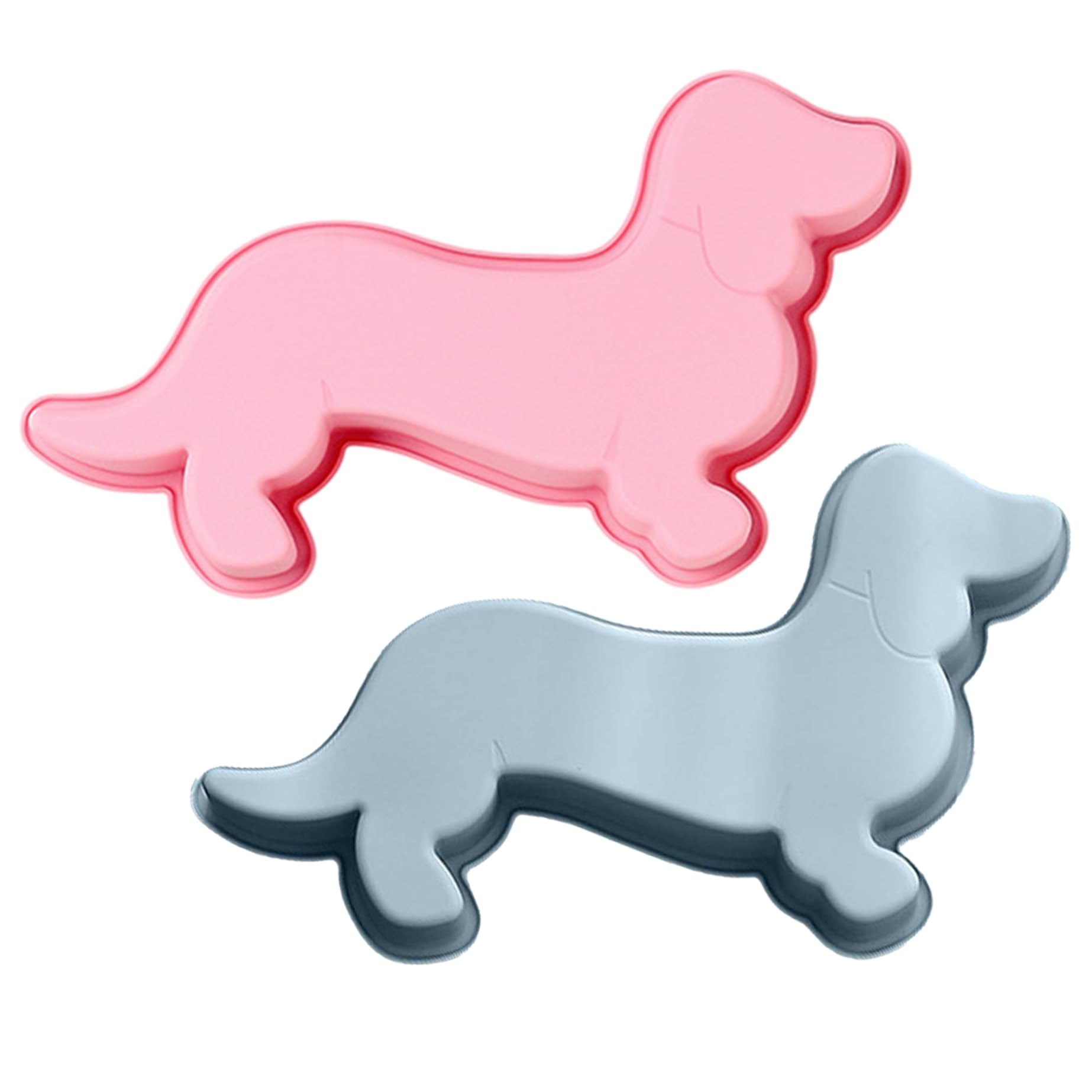 Silicone Baking Pan, 2PCS Cute Dachshund Shape Silicone Cake Mold, 13.2x7.3x2 inch Non Stick Choc... | Amazon (US)