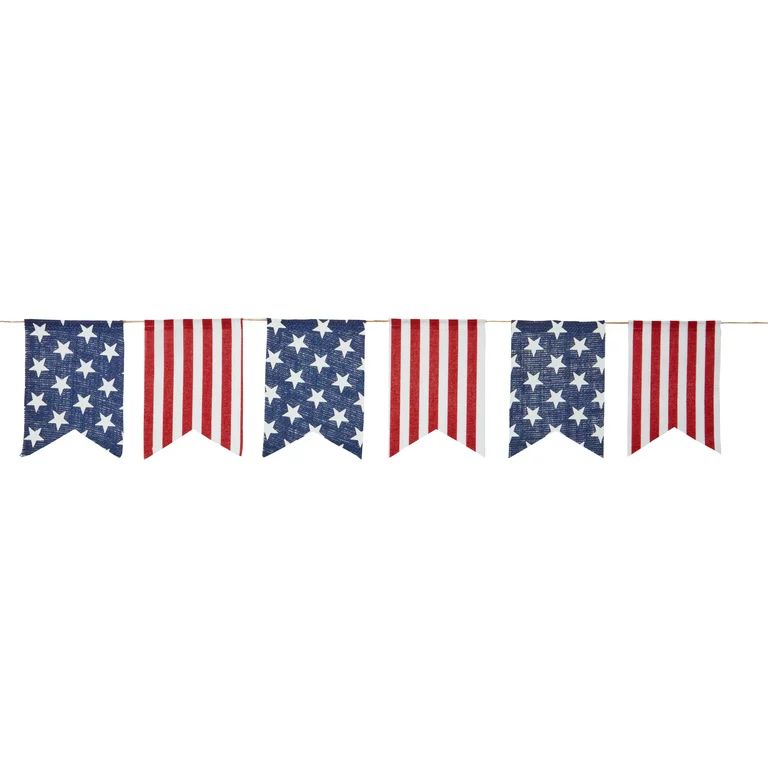 Way To Celebrate 4th of July Red White Blue Star Stripe Banner, 19.5in - Walmart.com | Walmart (US)