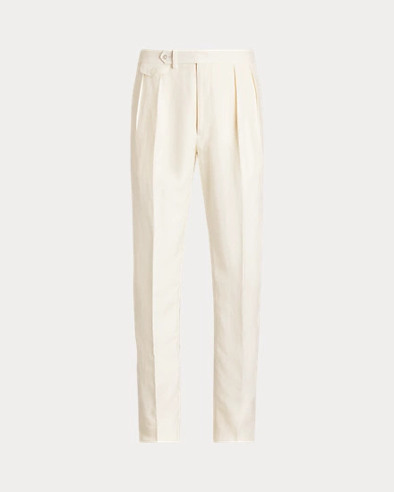 Gregory Hand-Tailored Silk-Linen Trouser | Ralph Lauren (UK)