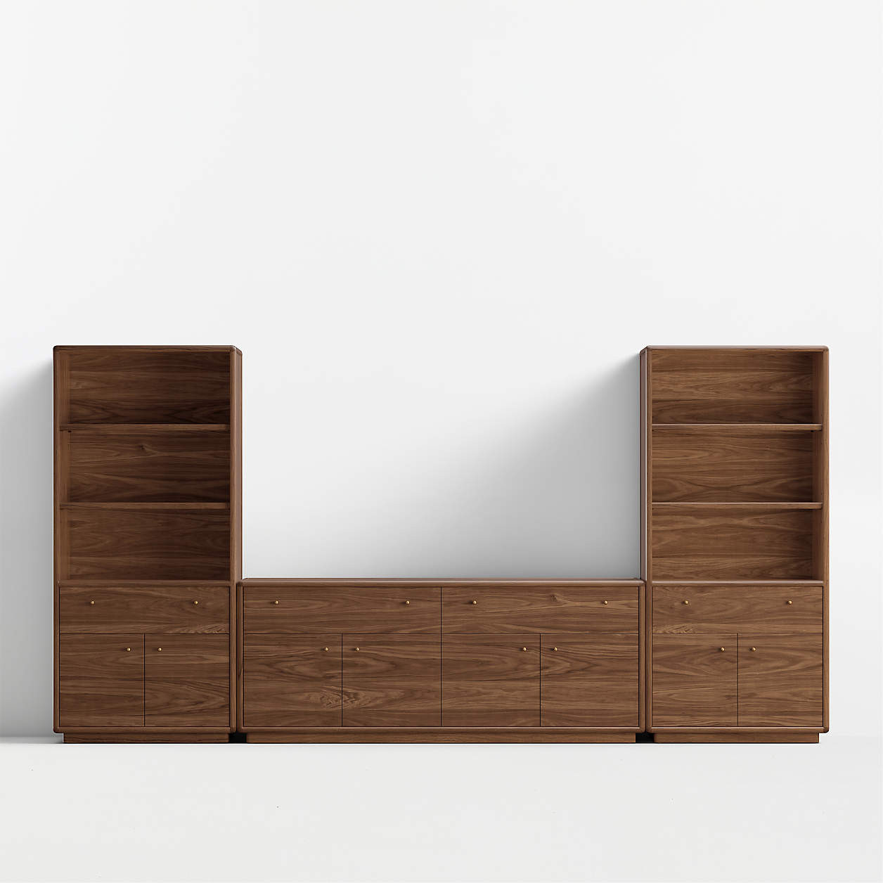 Lafayette 80" Walnut Storage Media Console + Reviews | Crate & Barrel | Crate & Barrel