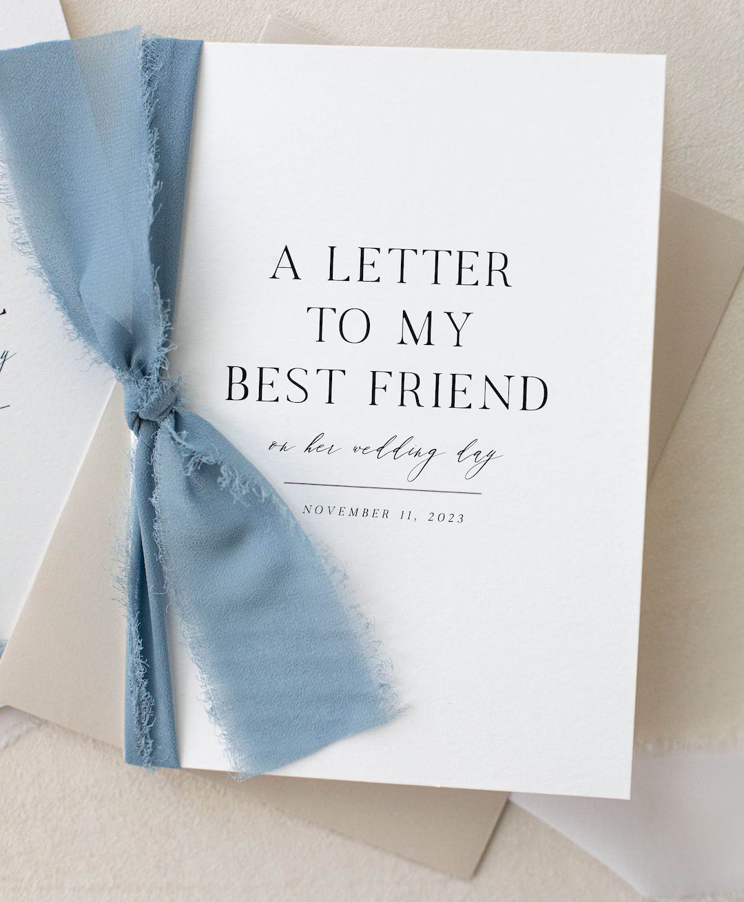Personalized "To My Best Friend" Cotton Paper Card | Personalized Wedding Card | Handmade Cards |... | Etsy (US)