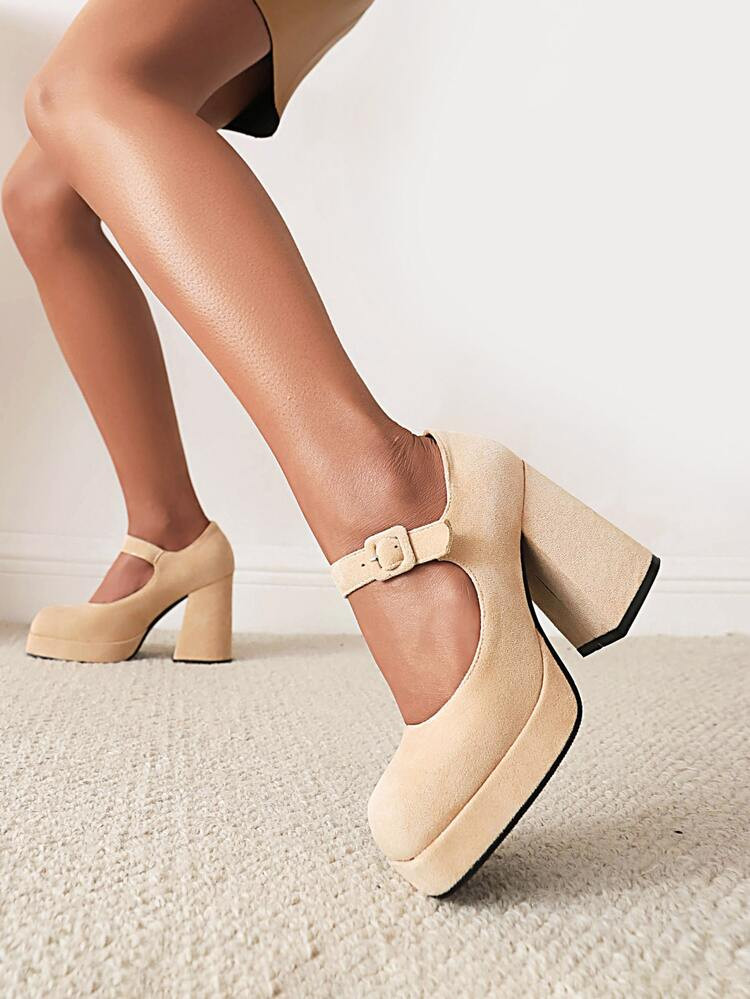 Buckle Design Mary Jane Pumps | SHEIN