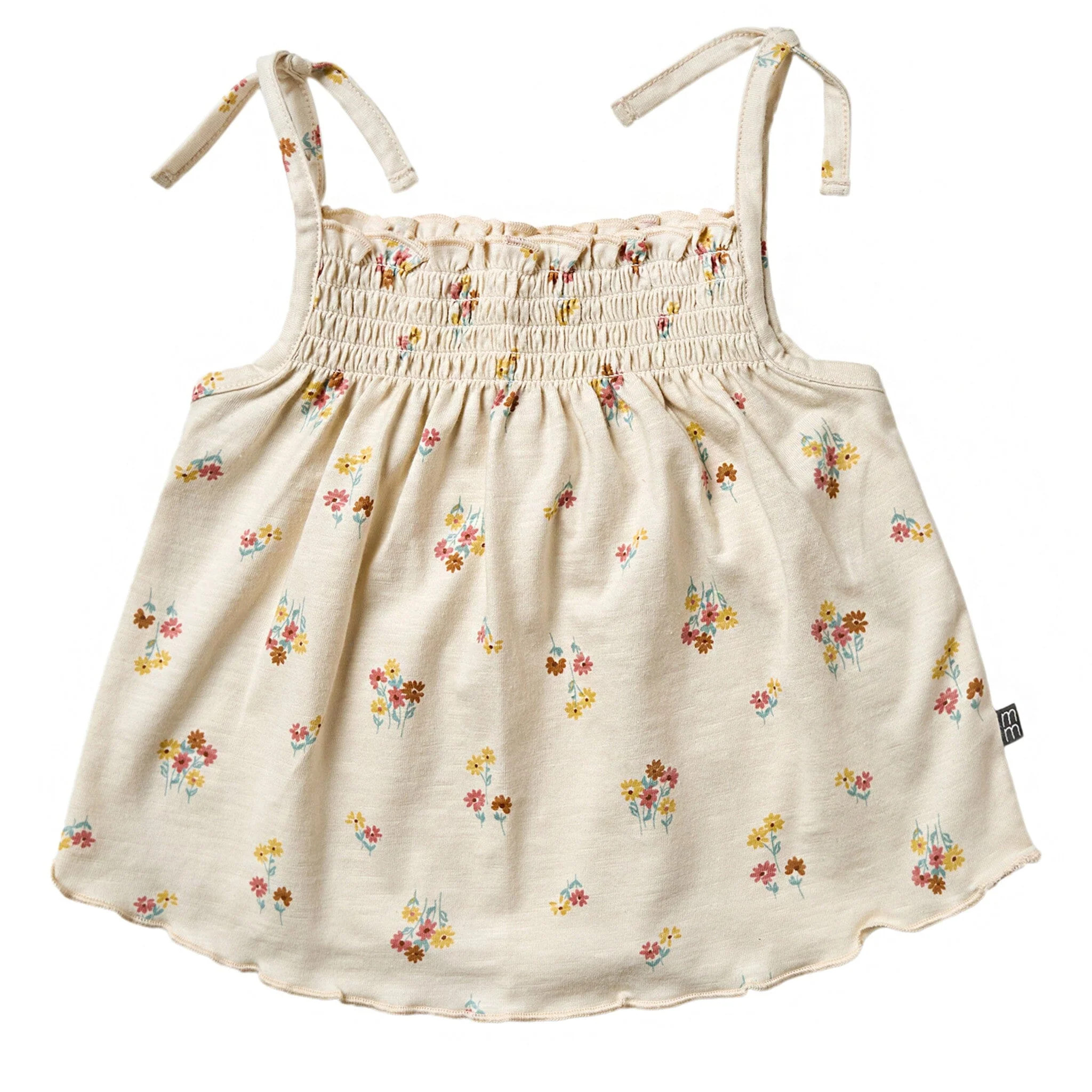 Infant & Toddler Girls Light Beige Flowers Smocked Sleeveless Top | Gerber Childrenswear