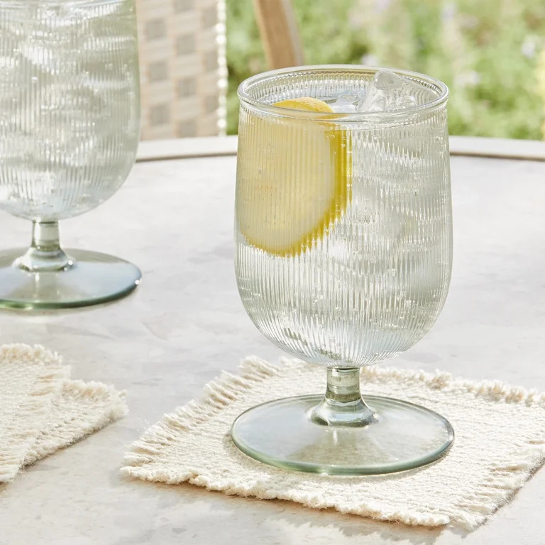 Better Homes and Gardens 12-Ounce Green Tritan Ribbed Goblet | Walmart (US)