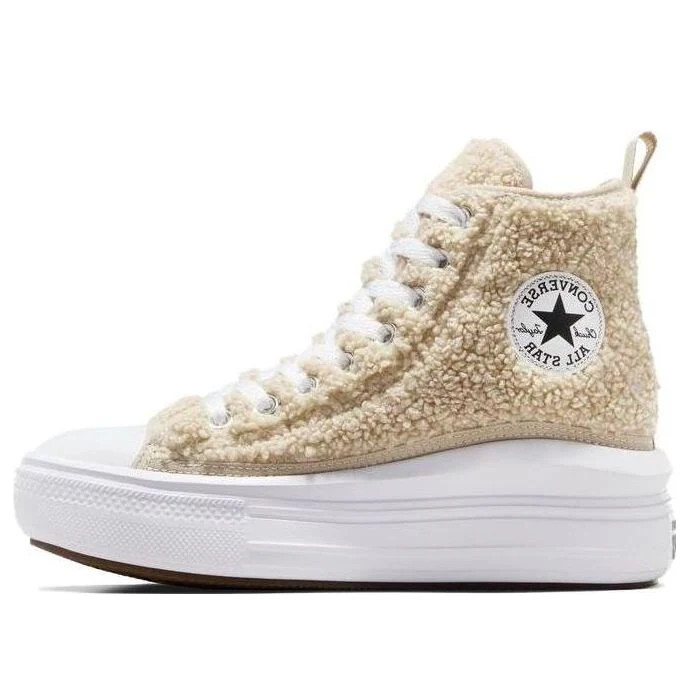 (GS) Converse Chuck Taylor All Star Move Platform Sherpa 'Beige' | KICKS CREW
