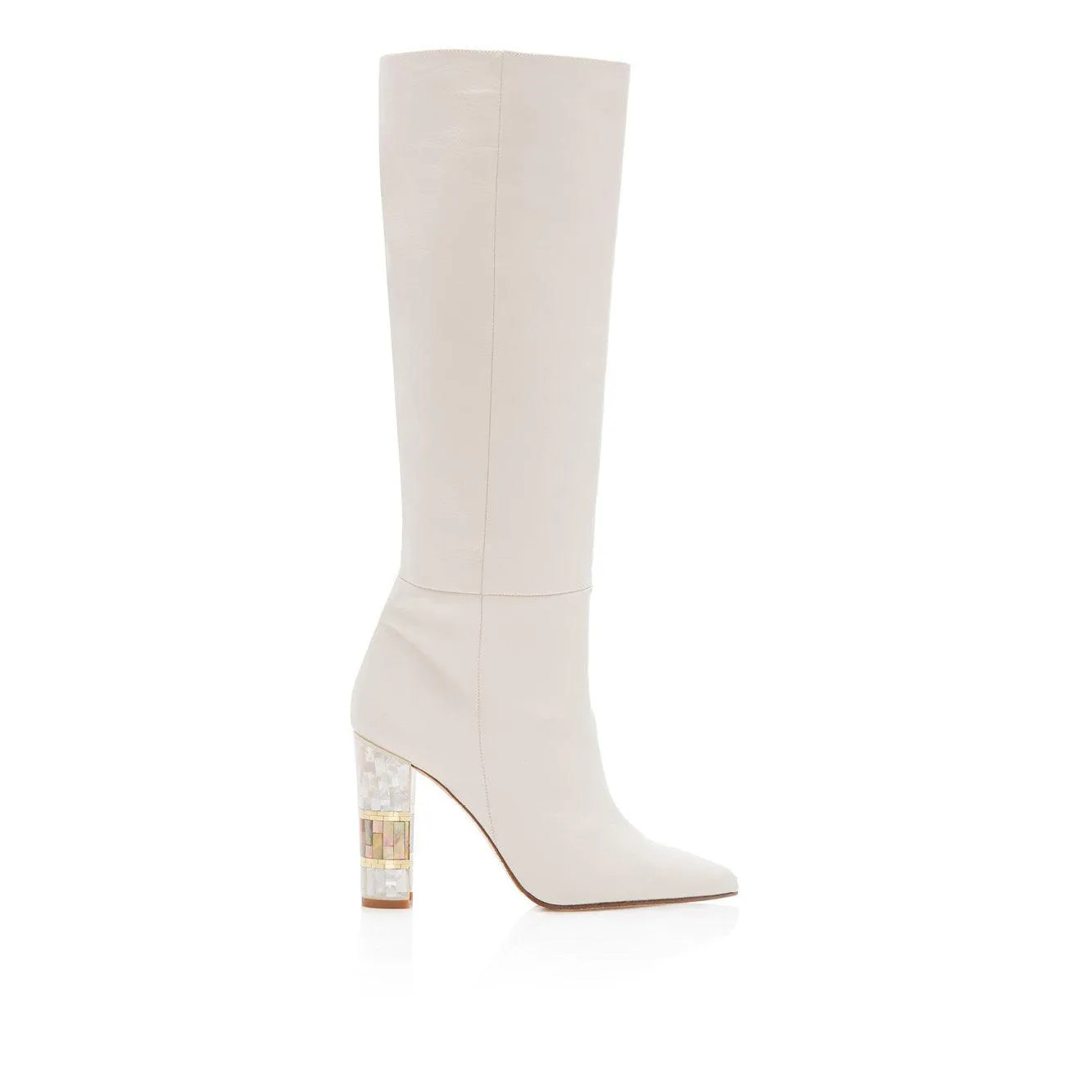 Jamie Knee High Bridal Boot | White | Freya Rose | 41 | Freya Rose