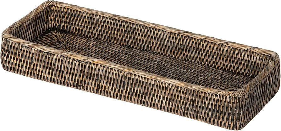 KOUBOO La Jolla Rattan Vanity Tray, Black-Wash | Amazon (US)