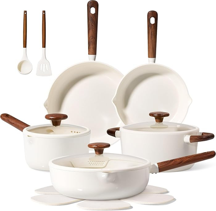 CAROTE Ceramic Cookware Sets, Pots and Pans Set Non stick, Non Toxic Healthy Induction Cookware, ... | Amazon (US)