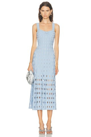 SIMKHAI Christina Midi Dress in Baby Blue | FWRD 
