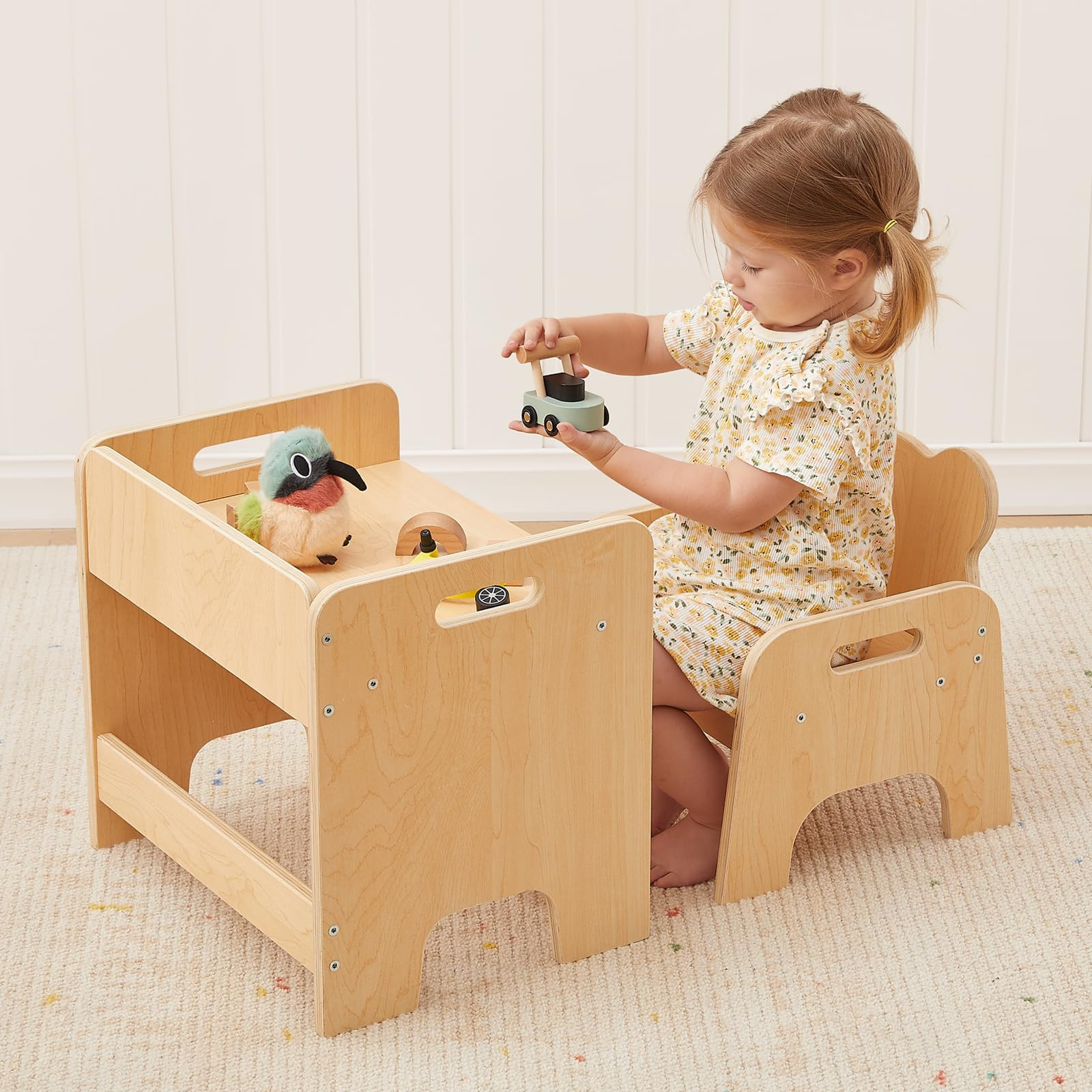 OOOK Montessori Weaning Table and Chair Set, Kids Activity Wooden Toddler Table and Chair, for Ea... | Amazon (US)