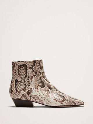 Italian Snake-Print Leather Ankle Boot | Banana Republic (US)