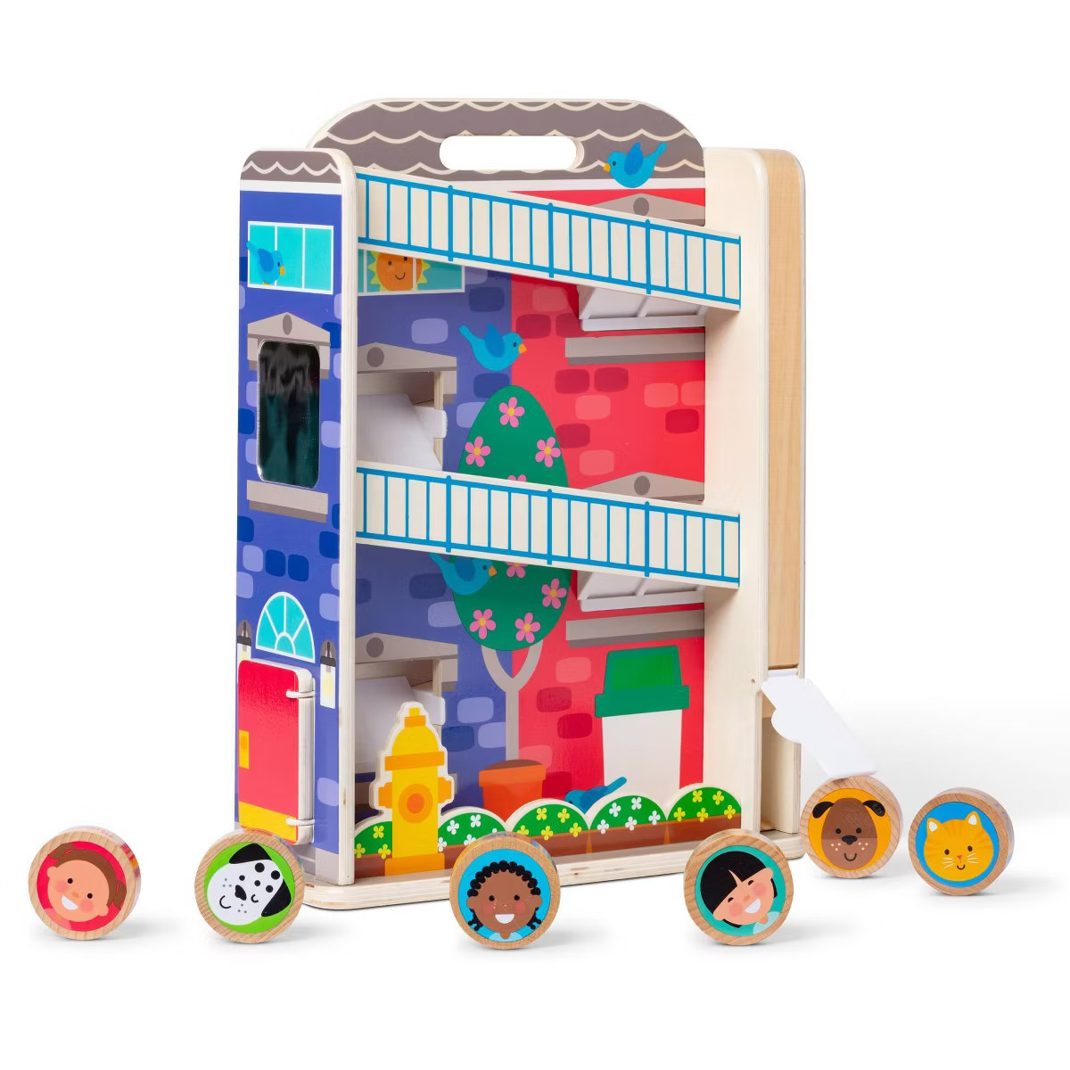 Melissa & Doug GO Tots Wooden Town House Tumble with 3 Disks | Target