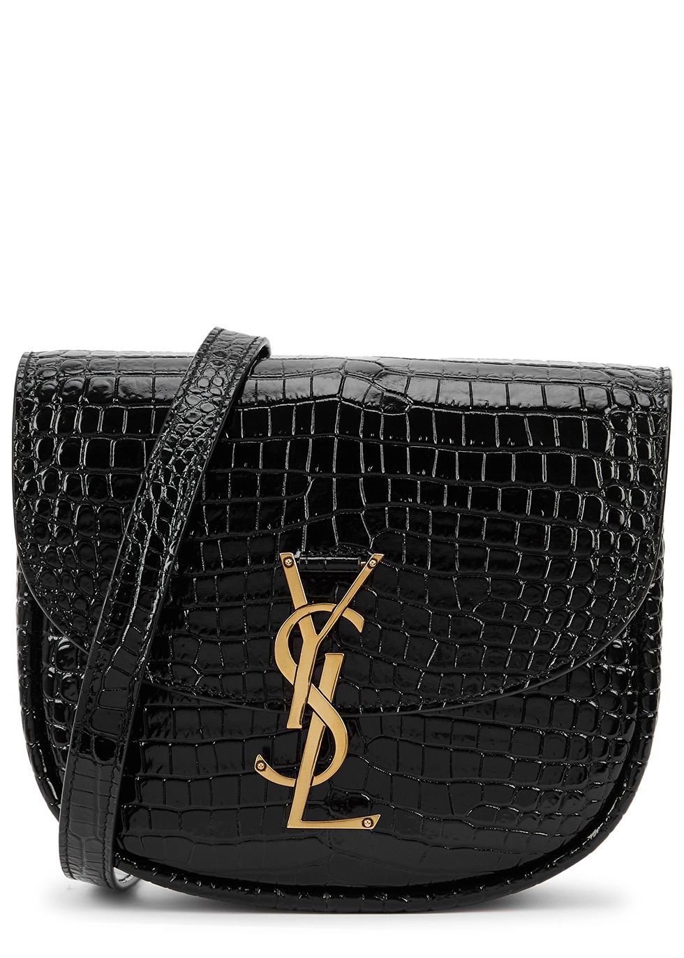 Kaia black crocodile-effect leather cross-body bag | Harvey Nichols (Global)