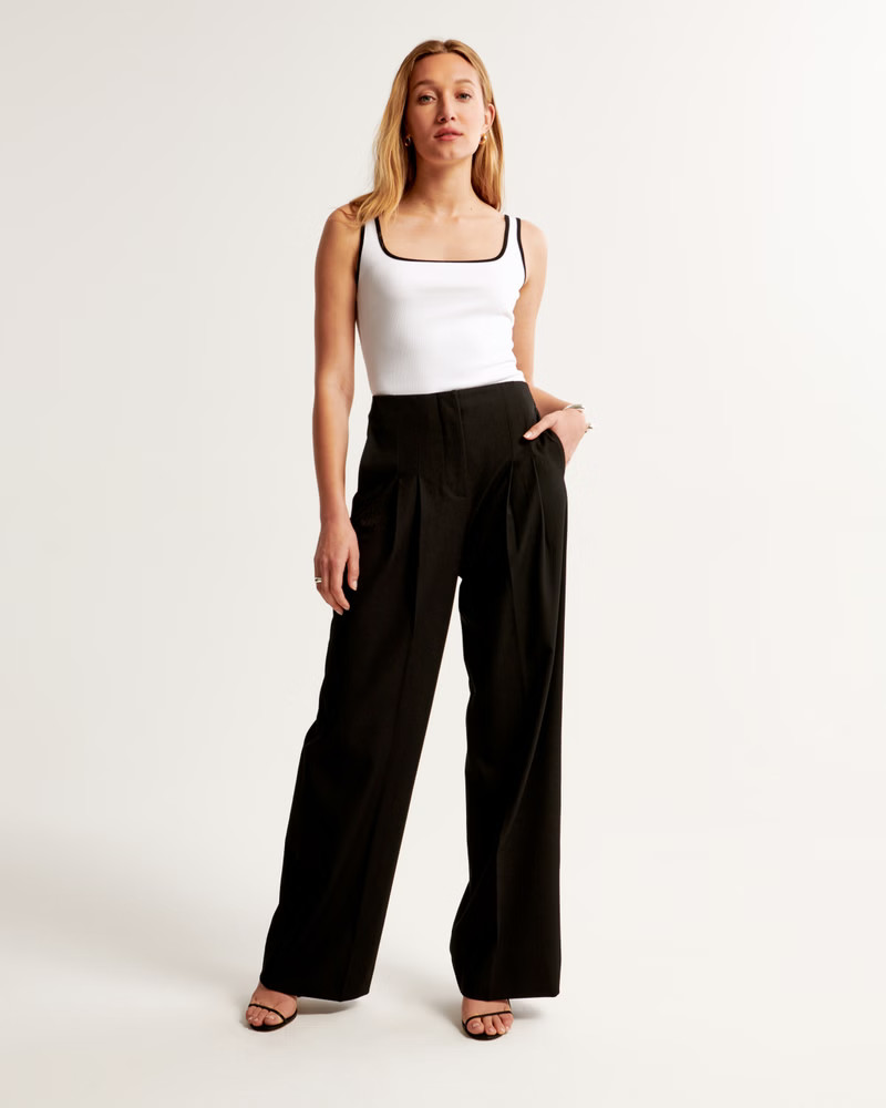 Essential Tuckable Squareneck Rib Tank | Abercrombie & Fitch (US)