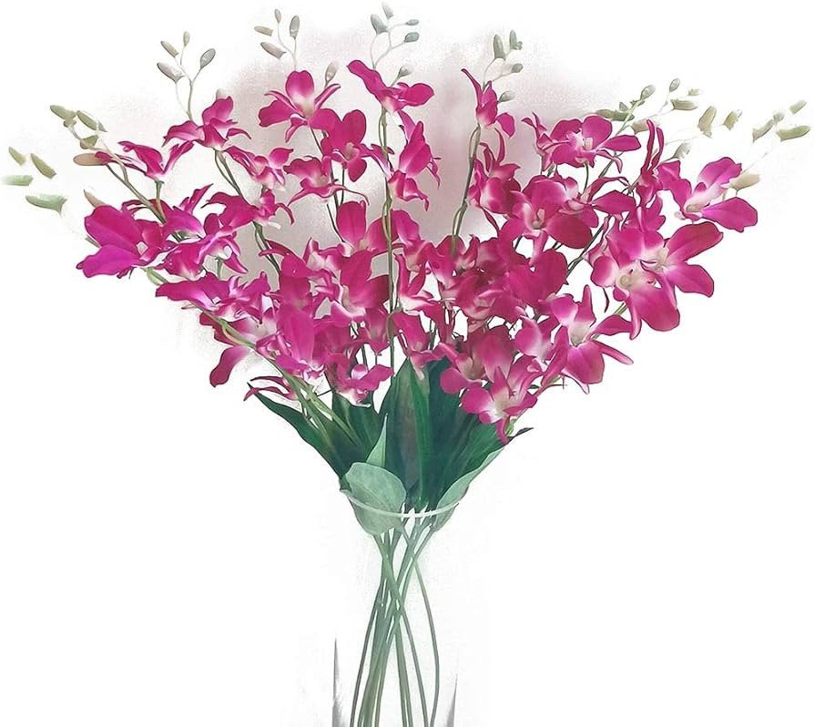 Suandsu 10pcs Artificial Dendrobium Flowers Fake Orchid Flower Table Kitchen Home Garden Party We... | Amazon (US)