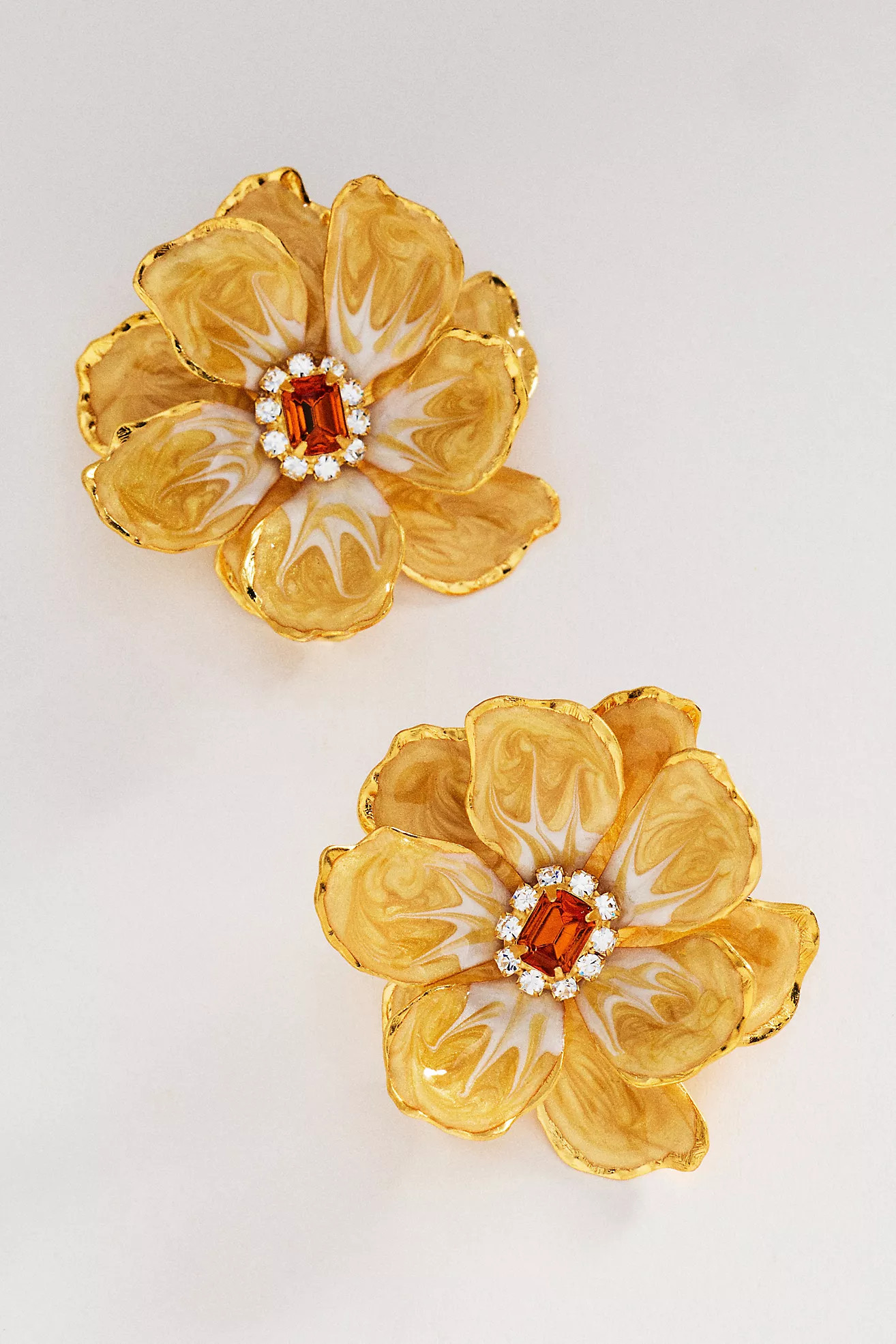 The Pink Reef Hand-Painted Birth Flower Stud Earrings | Anthropologie (US)