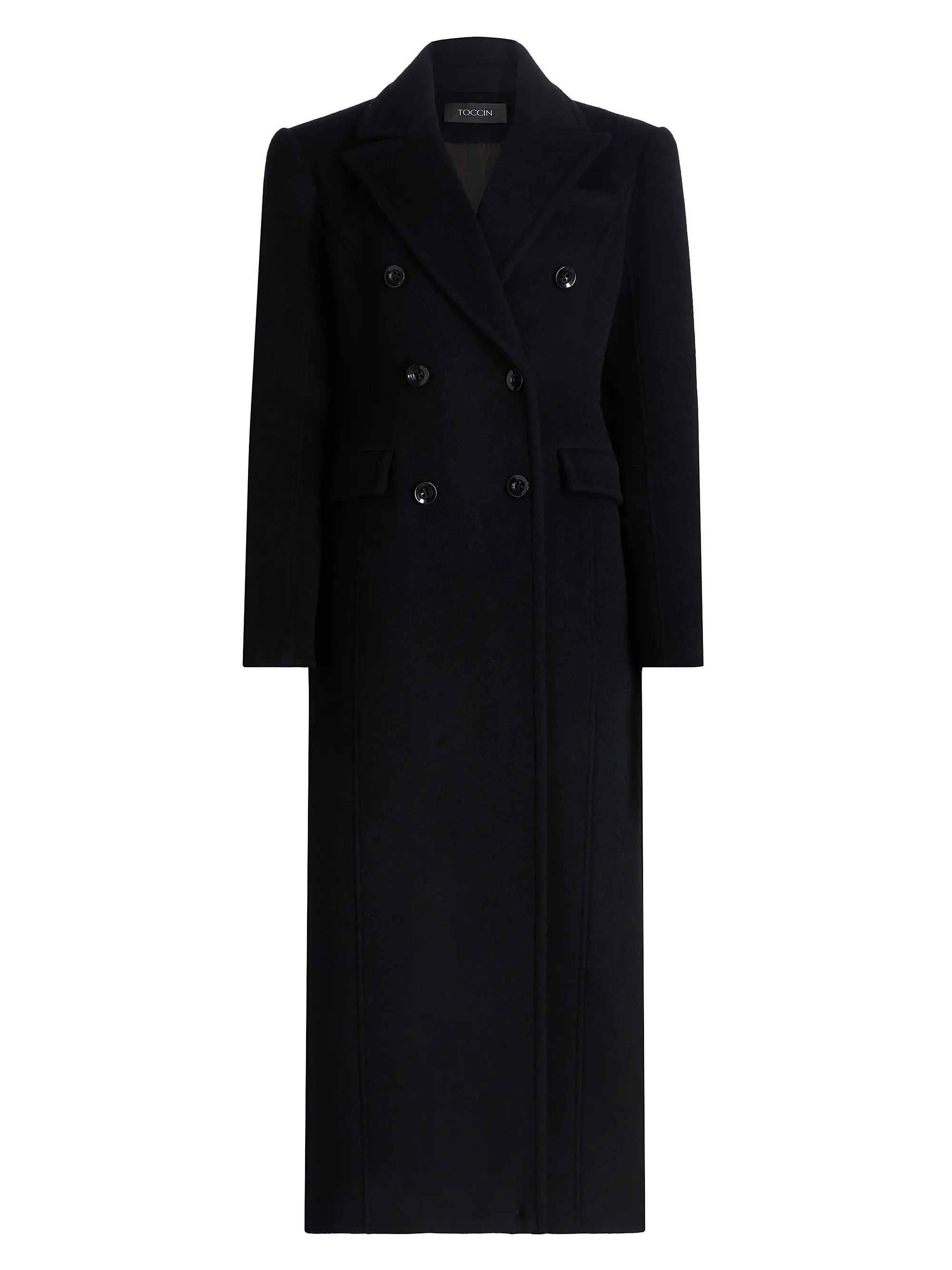 Bria Strong-Shoulder Double-Breasted Coat | Saks Fifth Avenue