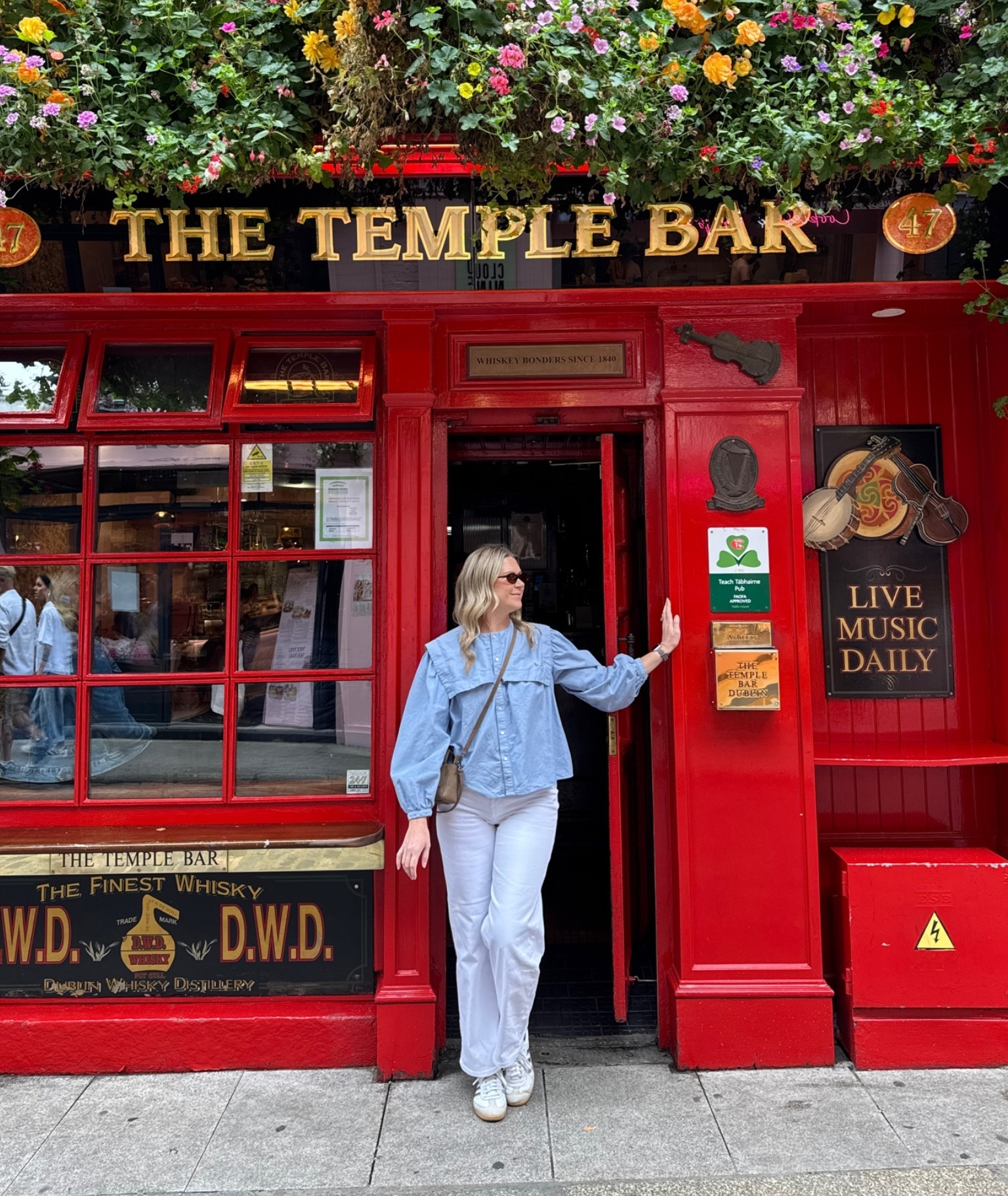 What I packed for our 10-day trip to Ireland 🇮🇪 Outfit pictured was worn in Dublin! 

Europe outfits | Ireland outfits | Light blue button down top | blue blouse | white jeans | wide leg jeans

#LTKTravel