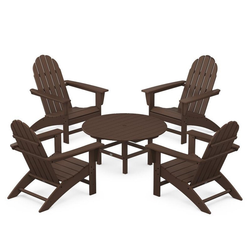 POLYWOOD Vineyard 5 Pc Recycled Plastic Adirondack Seating Set in Mahogany by - PWS703-1-MA | BBQ Guys