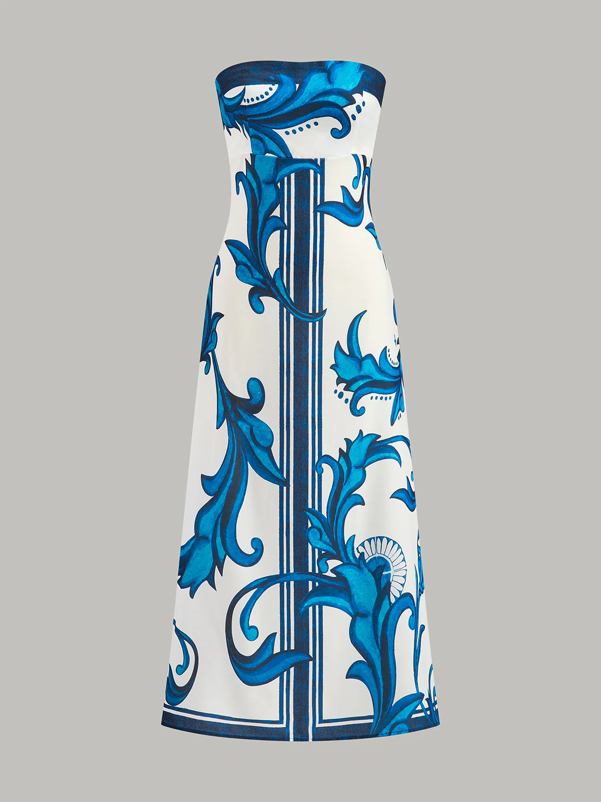 Strapless Floral Print Maxi Dress | Commense