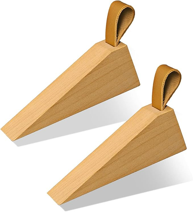 Door Stopper, Soild Beech Wood Doorstop Wedge, Non-Slip Door Stops Wedges, Sturdy and Durable Doo... | Amazon (US)