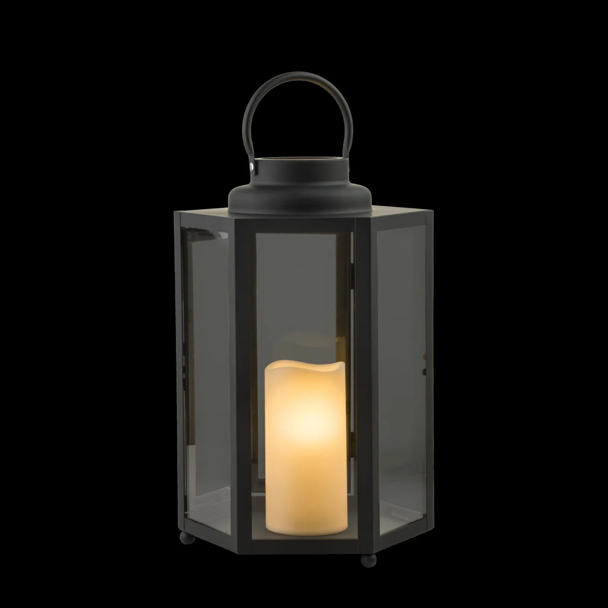Hexagonal Battery-Operated Metal Lantern With Led Lights | Wayfair North America