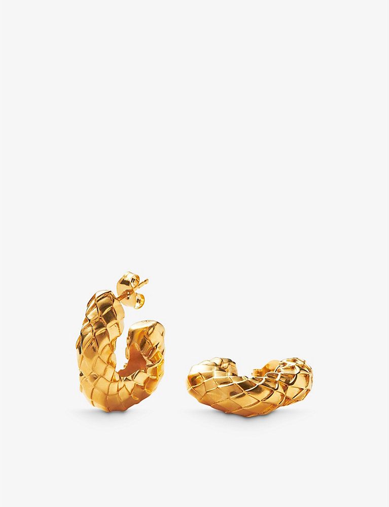 MISSOMA Serpent 18ct recycled gold-plated brass hoop earrings | Selfridges