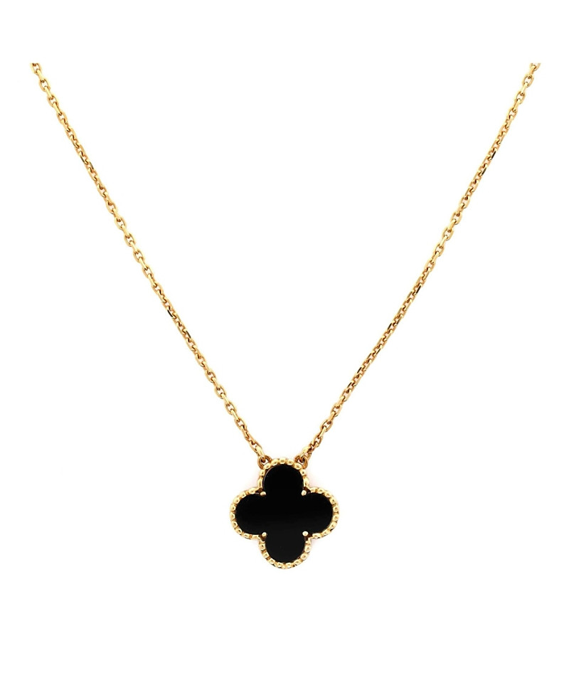 Pre-Owned Van Cleef & Arpels Vintage Alhambra Pendant Necklace 18K Gold and Onyx | Bloomingdale's (US)
