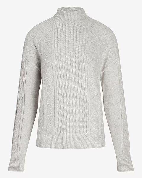 Express X You Cable Knit Mock Neck Sweater | Express