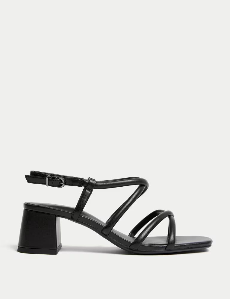 Wide Fit Strappy Block Heel Sandals | Marks & Spencer (UK)