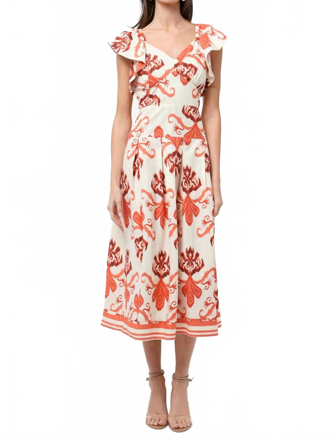 Rosa Flutter Midi Dress In Floral | Shop Simon