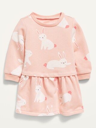 Bunny-Print Sweatshirt Dress for Baby | Old Navy (US)