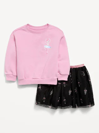 Graphic Sweatshirt and Tutu Skirt Set for Toddler Girls | Old Navy (US)