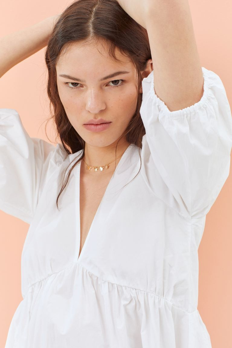 Cotton Dress with Eyelet Embroidery | H&M (US + CA)