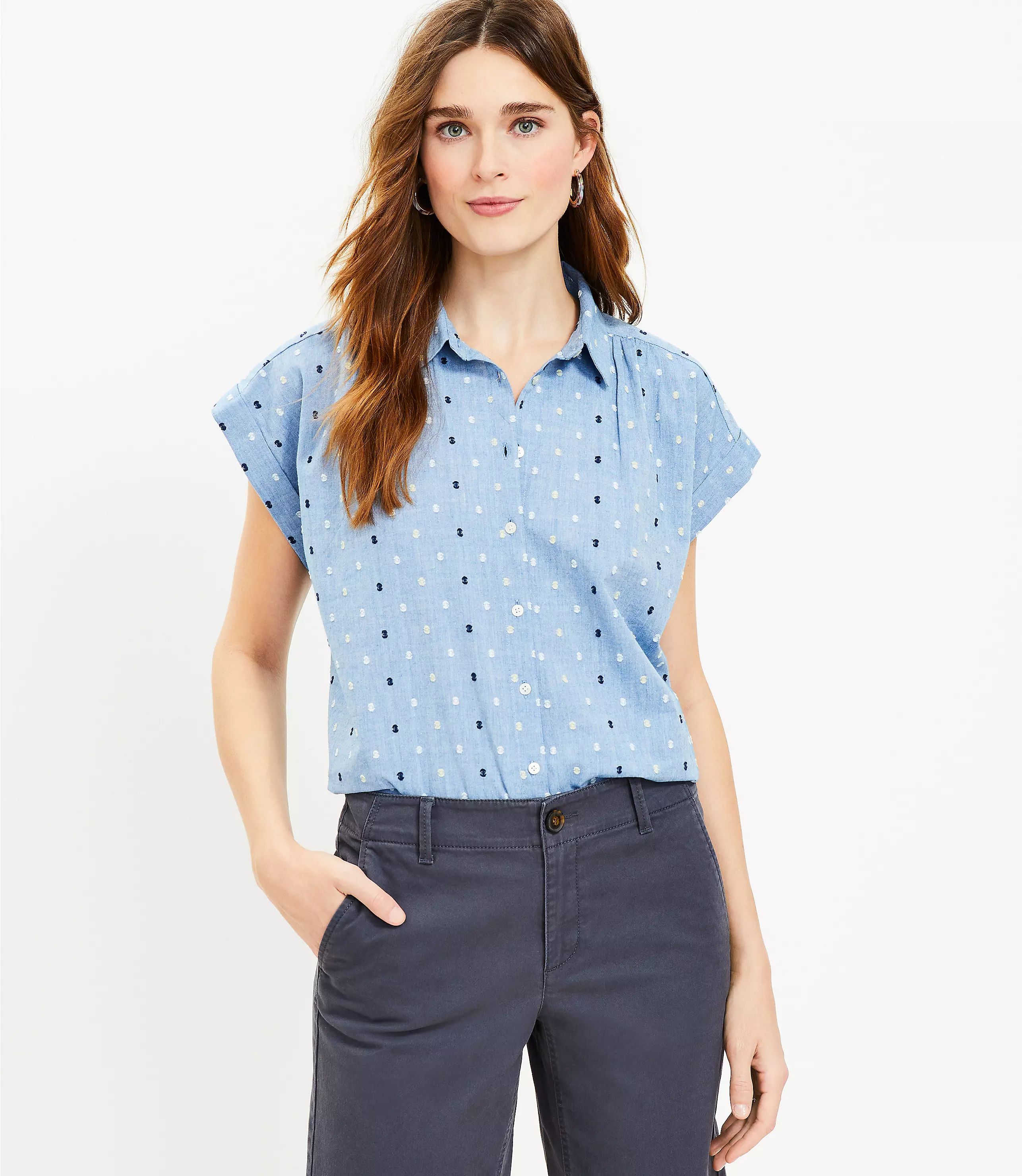 Clip Chambray Dolman Everyday Shirt | LOFT