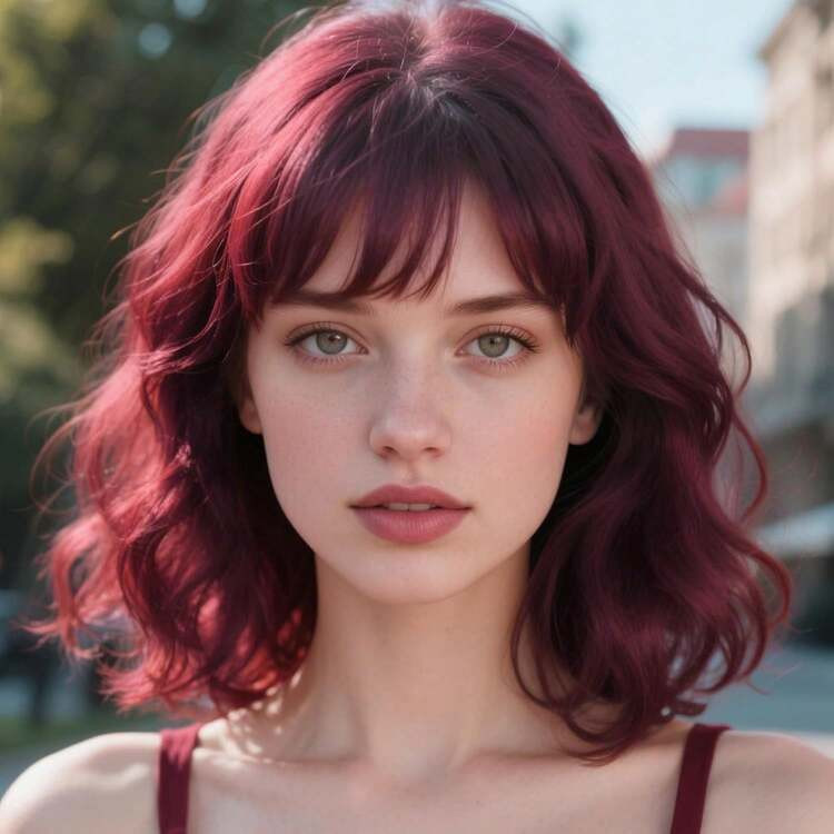 Red Wavy Wigs With Bangs Short Burgundy Bob Wavy Wigs For Women Curly Synthetic Cosplay Wig For Girls Daily Use Colorful Wig(14 Inch) (Red,Burgundy) | SHEIN
