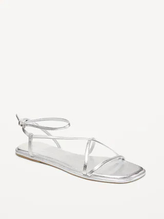 Strappy Faux-Leather Sandals | Old Navy (US)